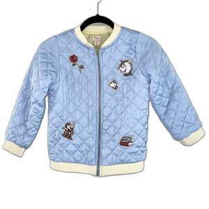 Disney Collection Beauty Beast Tutu Couture Quilted Jacket Girls 10 Blue Yellow
